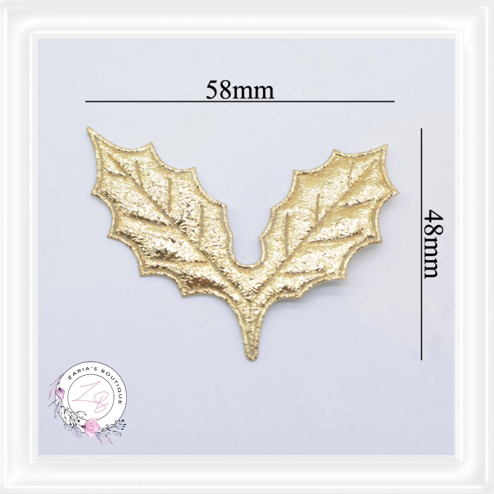 ⋅ Christmas Holly Leaves ⋅  Silver & Gold ⋅ Sold in Pairs ⋅