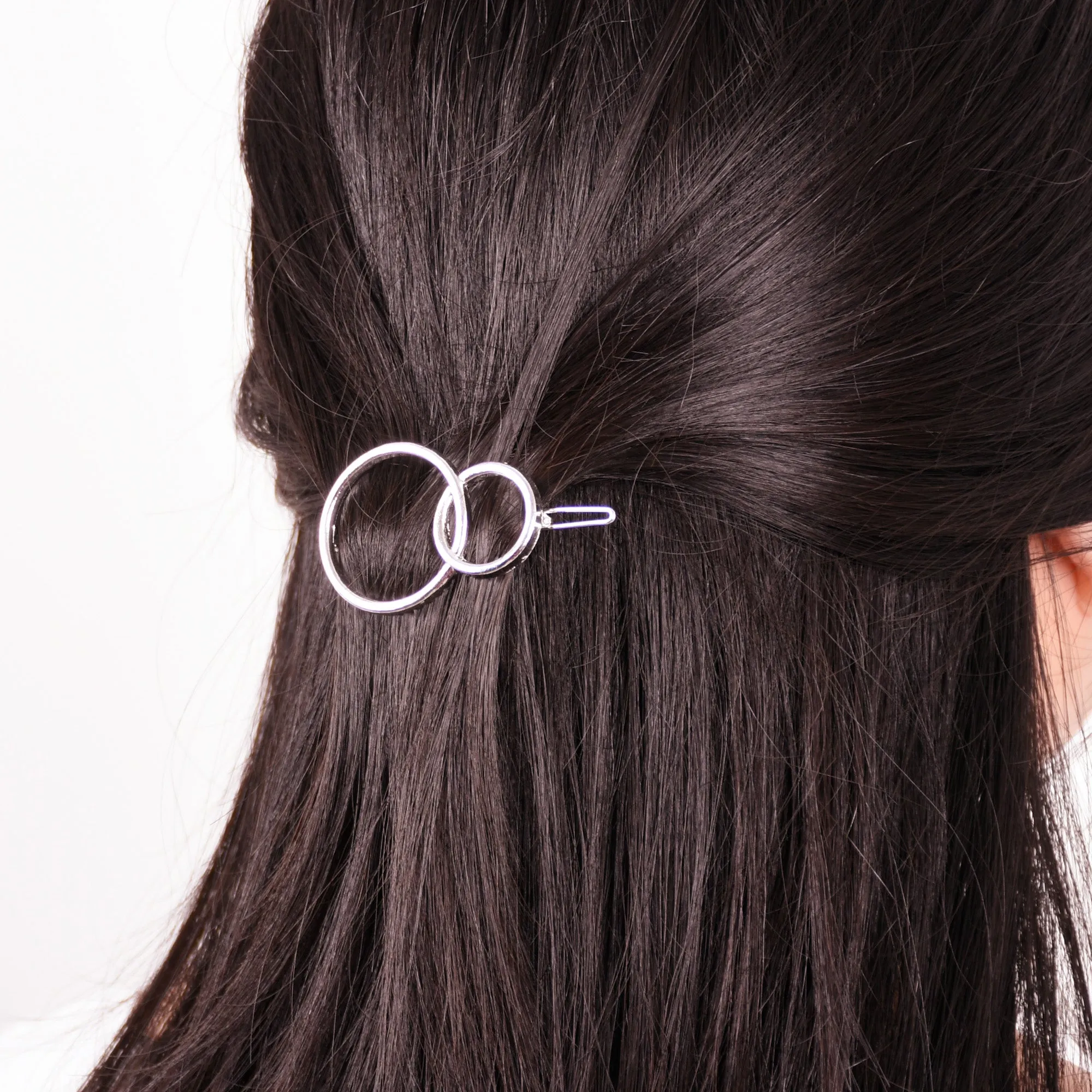 1 1/4" Alloy Geometric minimalistic hair clip Minimalist Hair Accessory Circle hair clip Ladies Hair Jewelry 5pcs 102911