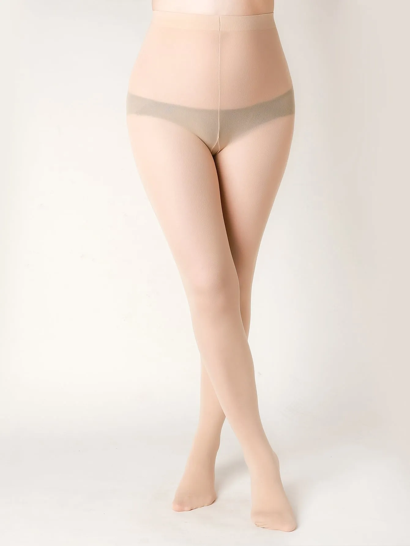 100D Minimalist Solid Tights - Beige- FD ⚡