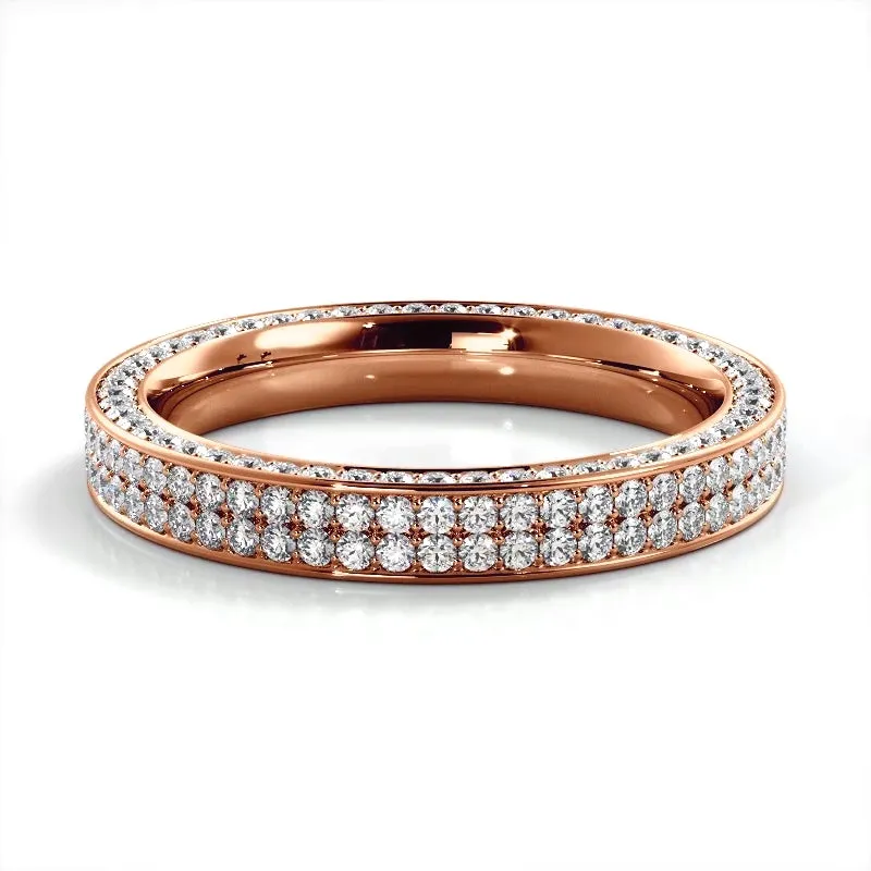 1.09 ct. Round Diamond Three Sided Wedding Ring