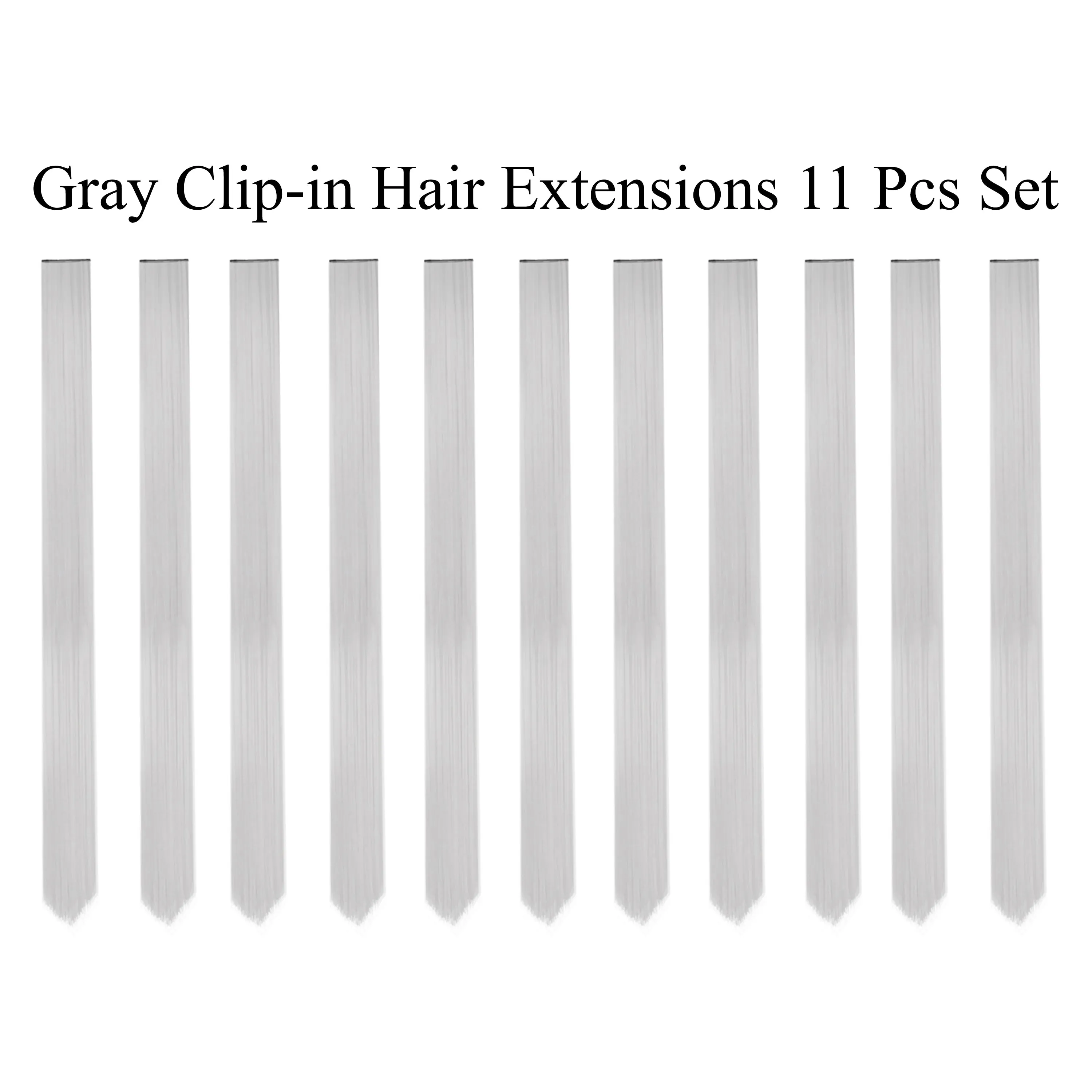 11 Pieces Single Color 21 Inches Straight Party Highlights Clip In Synthetic Hair