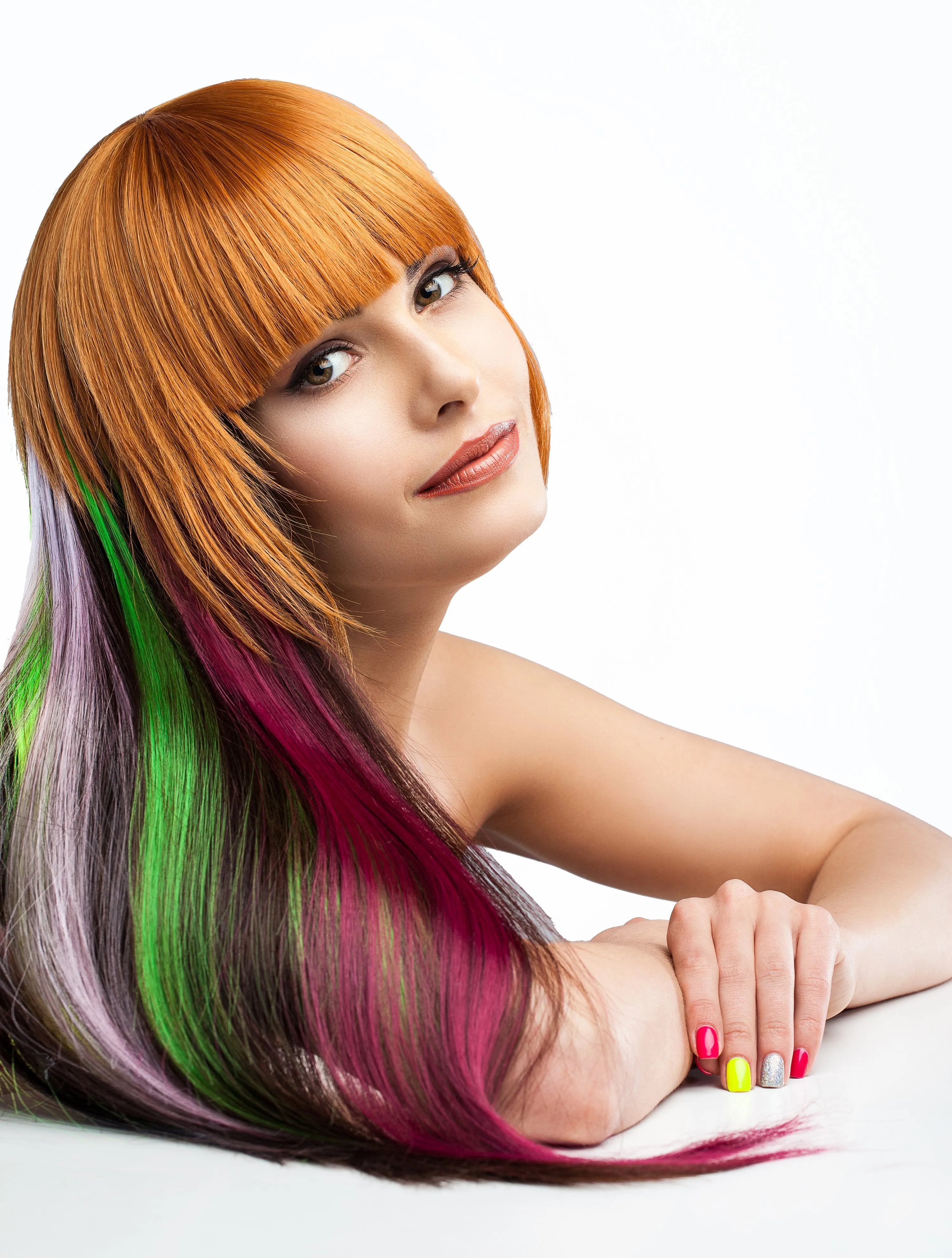 11 Pieces Single Color 21 Inches Straight Party Highlights Clip In Synthetic Hair