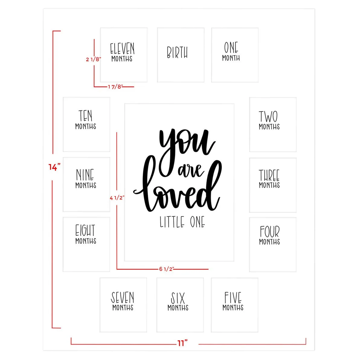 11x14 Barnwood frame, Black Mat, You are Loved