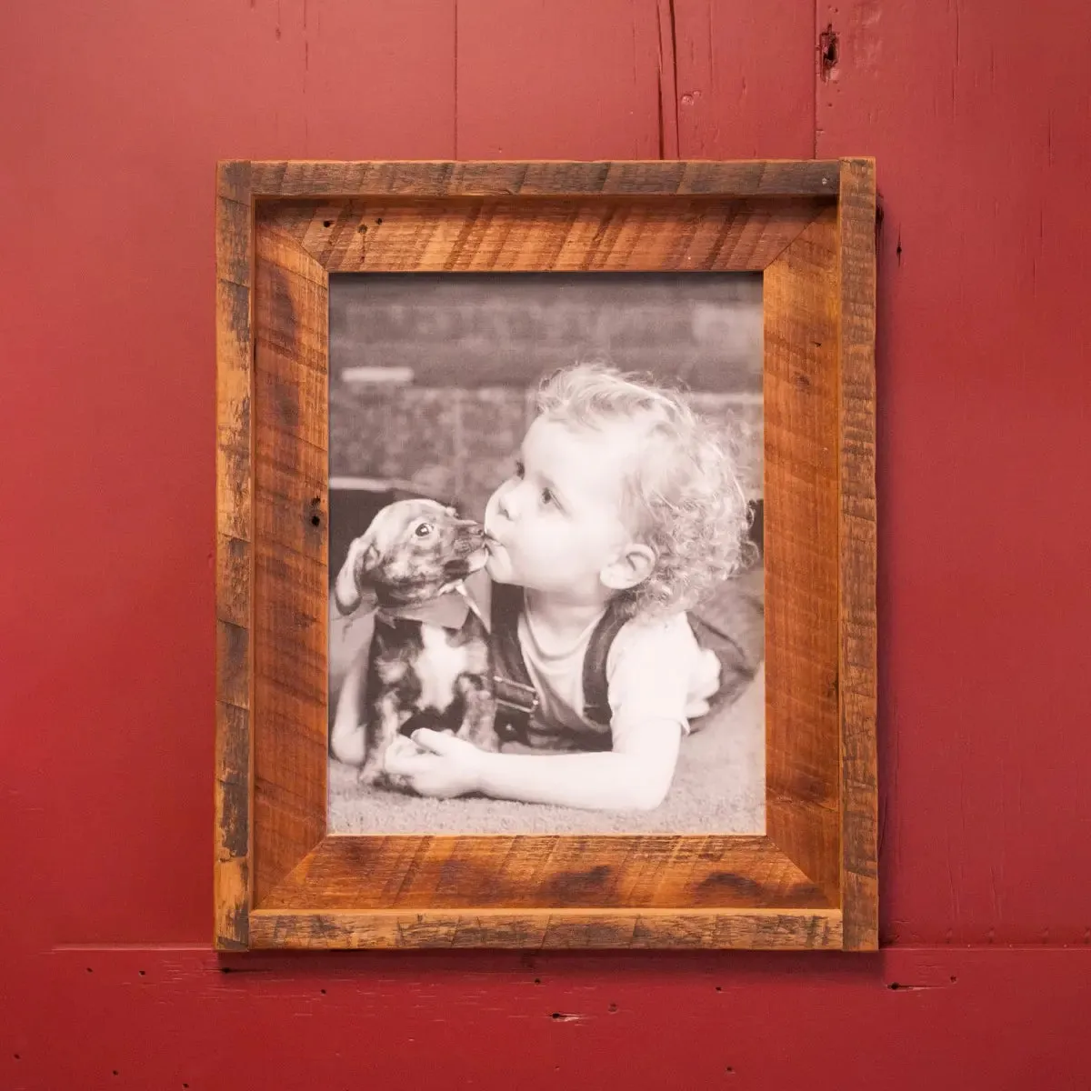 11x14 Reclaimed Wood Frame with Wooden Mat