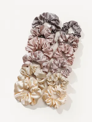 12pcs Solid Minimalist Scrunchie - Multicolor