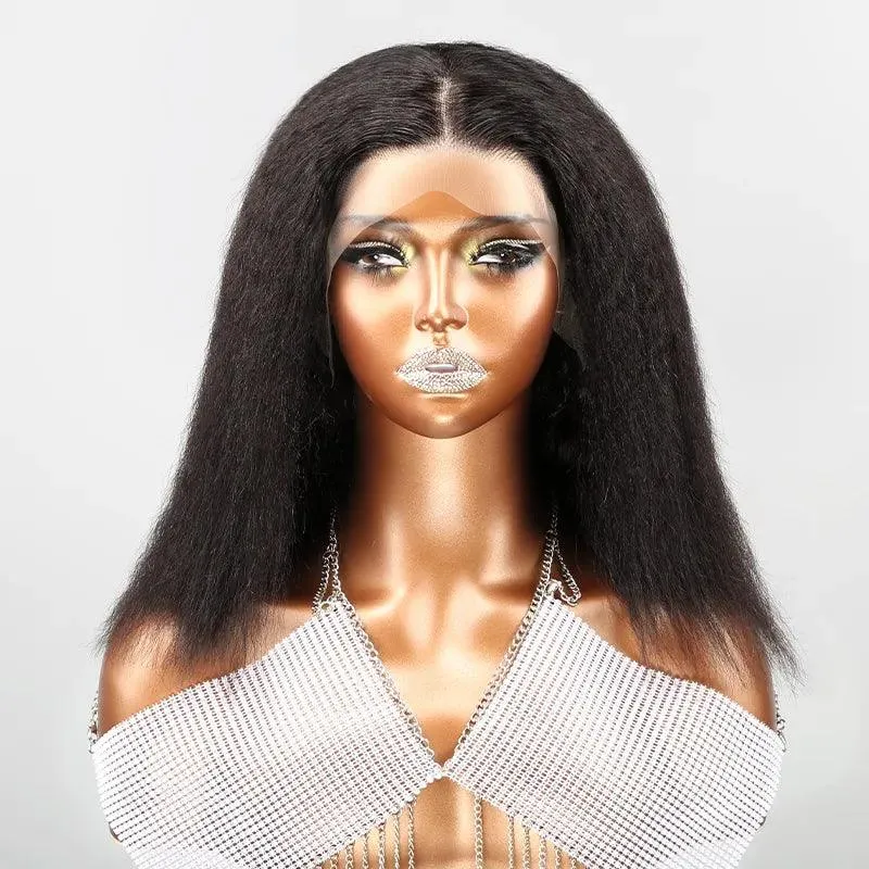 13x4 Afro Kinky Straight Minimalist Bob Wig Lace Frontal Wig