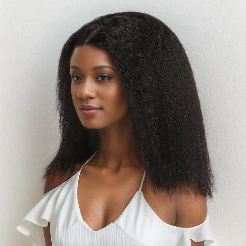13x4 Afro Kinky Straight Minimalist Bob Wig Lace Frontal Wig