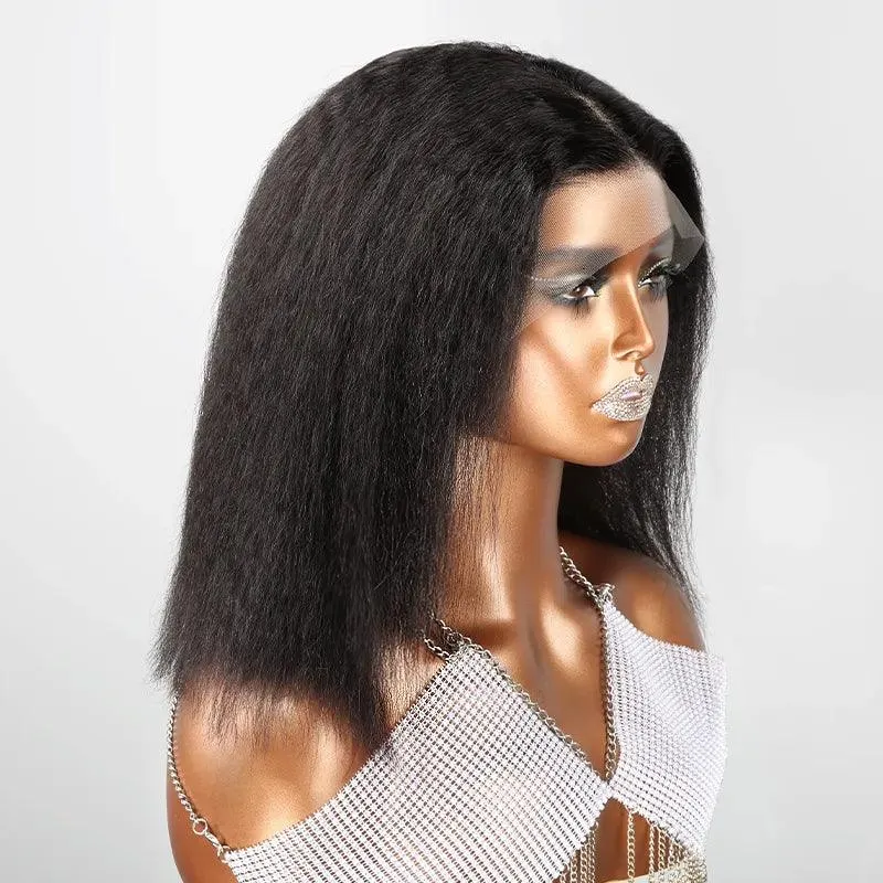 13x4 Afro Kinky Straight Minimalist Bob Wig Lace Frontal Wig