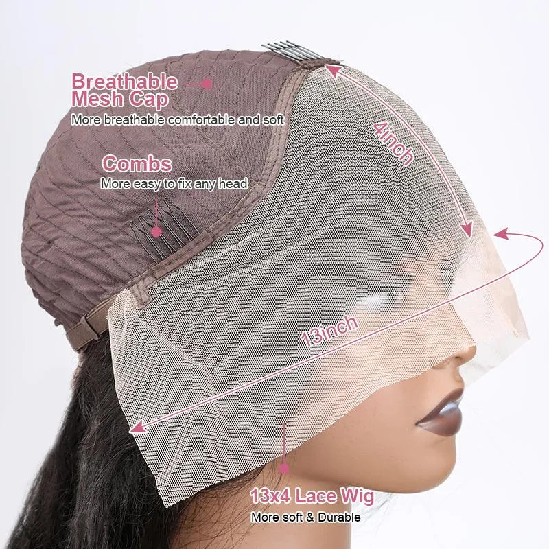 13x4 Afro Kinky Straight Minimalist Bob Wig Lace Frontal Wig