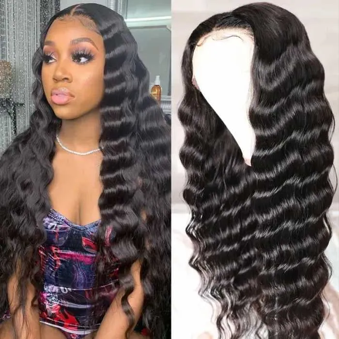 13x4/13x6 Transparent Lace Wigs Sdamey Loose Deep Wave Wig