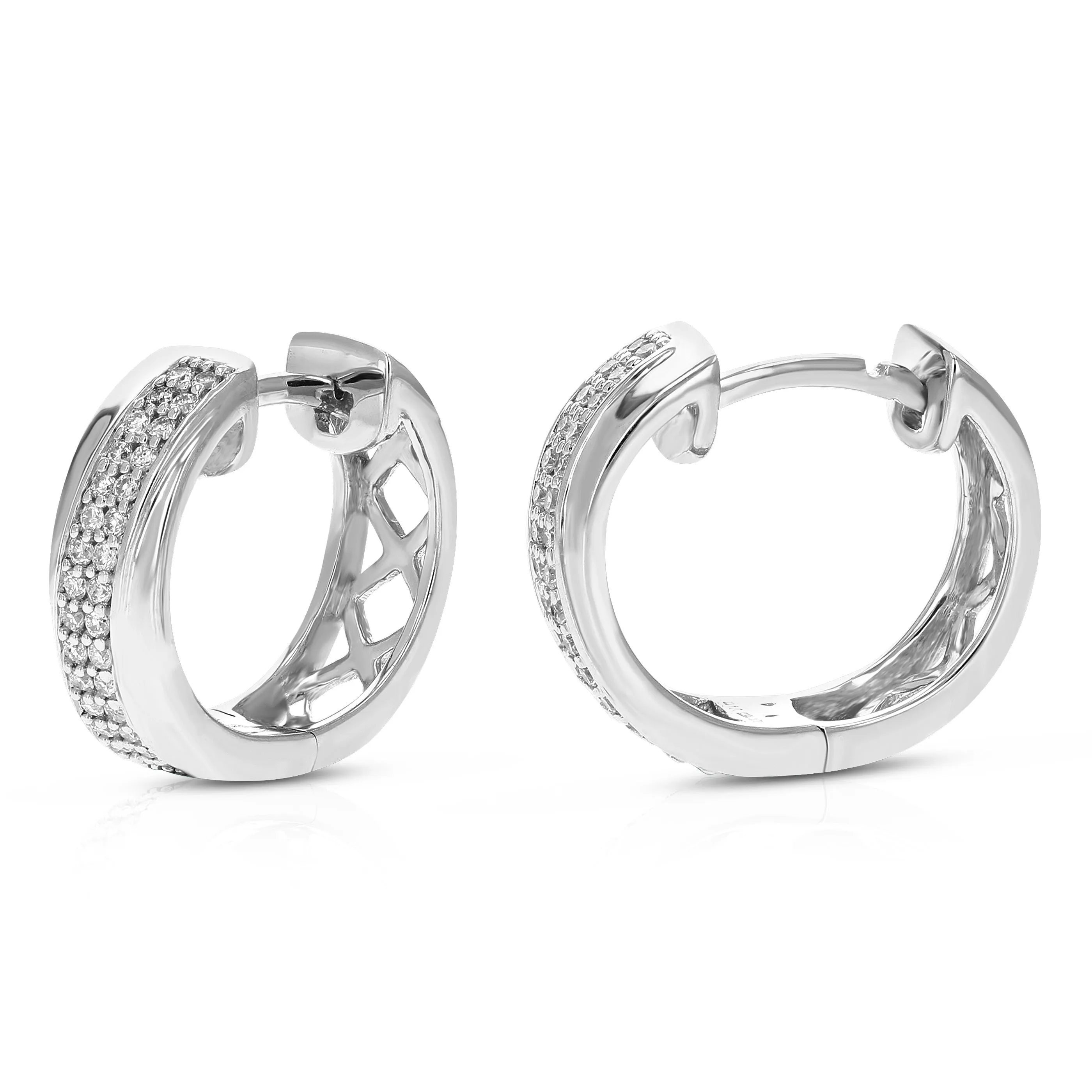 1/4 cttw Lab Grown Diamond Cross Over Hoop Earring Sterling Silver