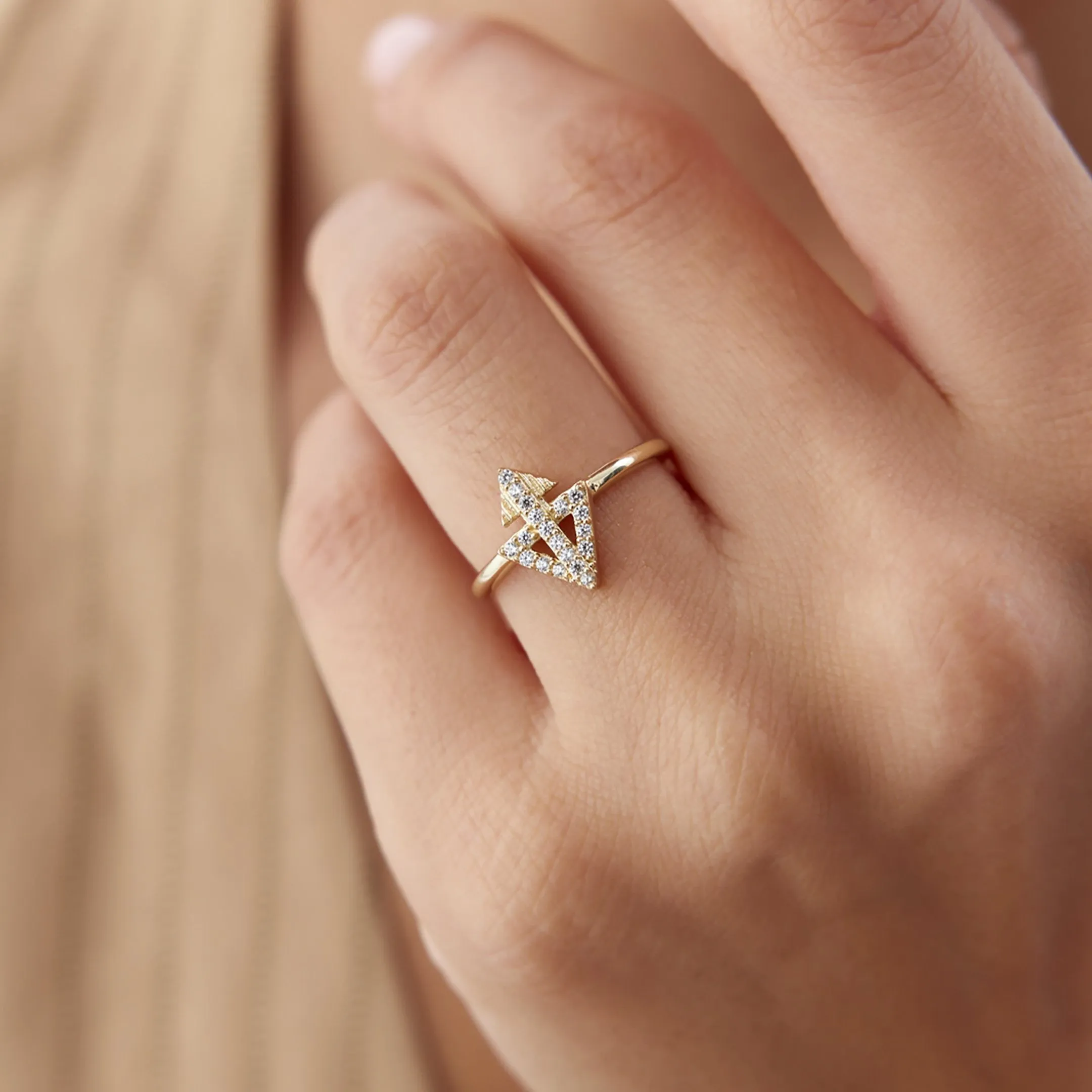 14k Gold Arrow Way Ring