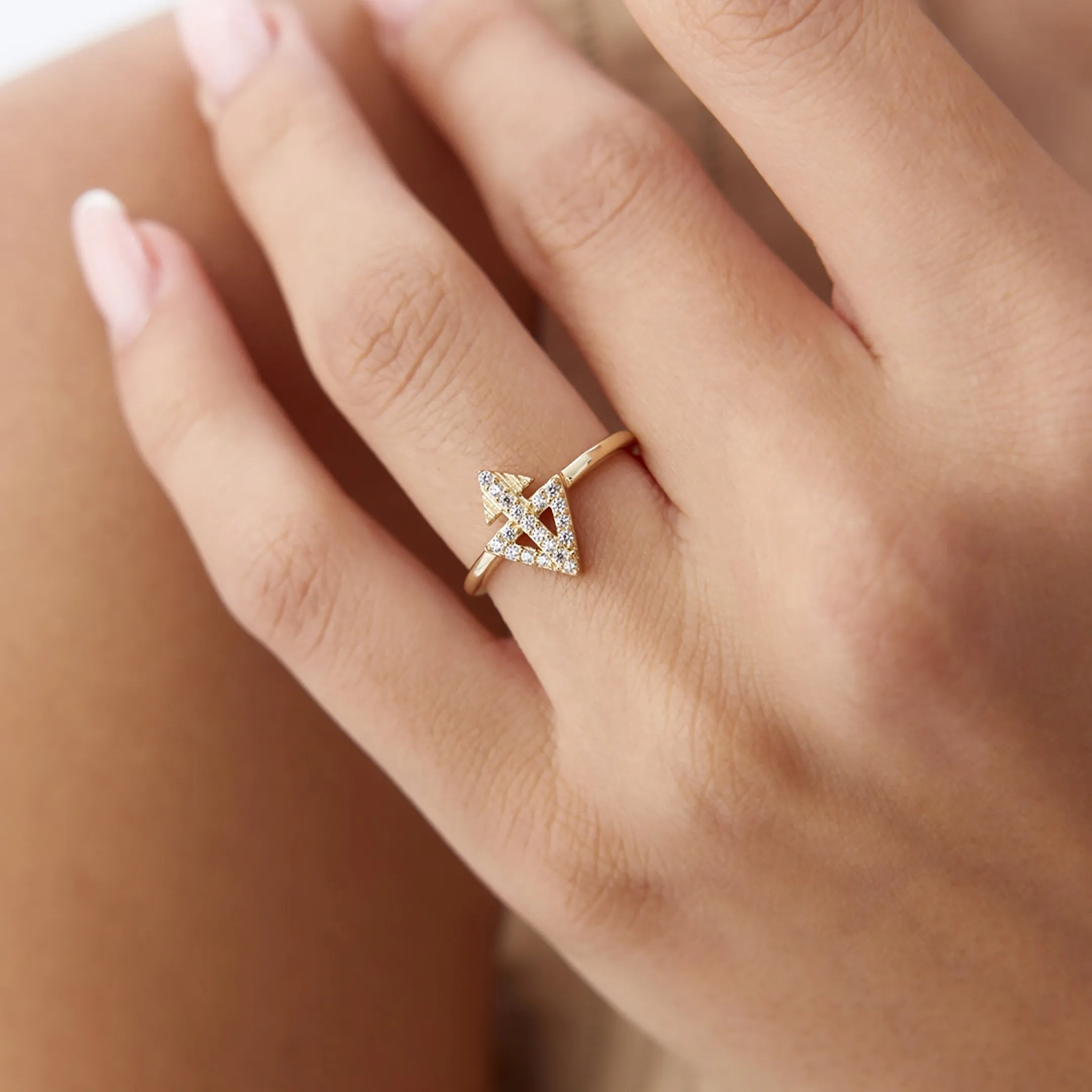 14k Gold Arrow Way Ring