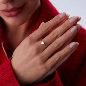 14k Gold Auger Frame Heart Ring