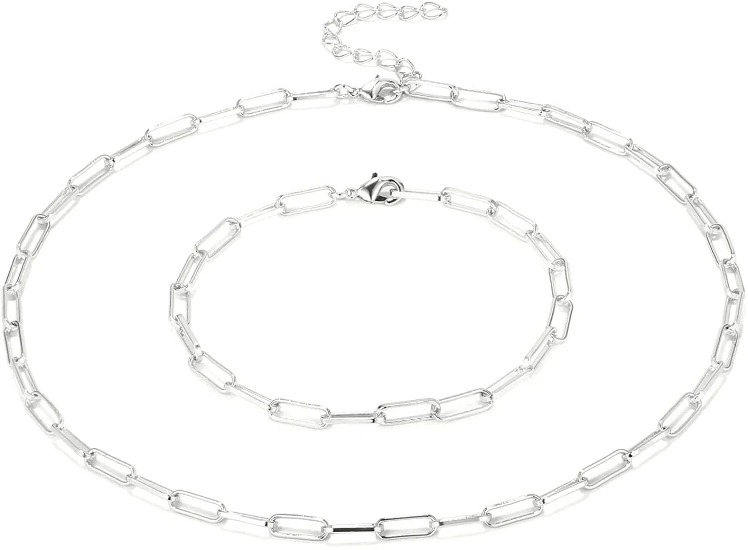14K Gold Dainty Paperclip Link Chain Necklace for Women Girls