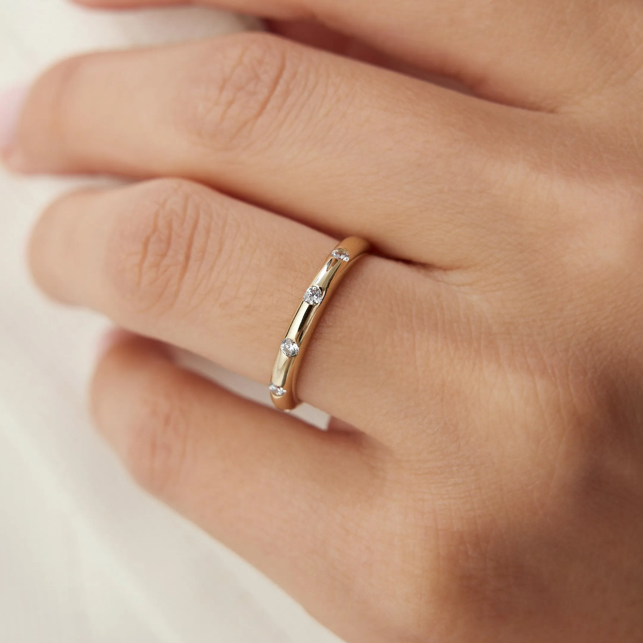 14k Gold Groove Ring