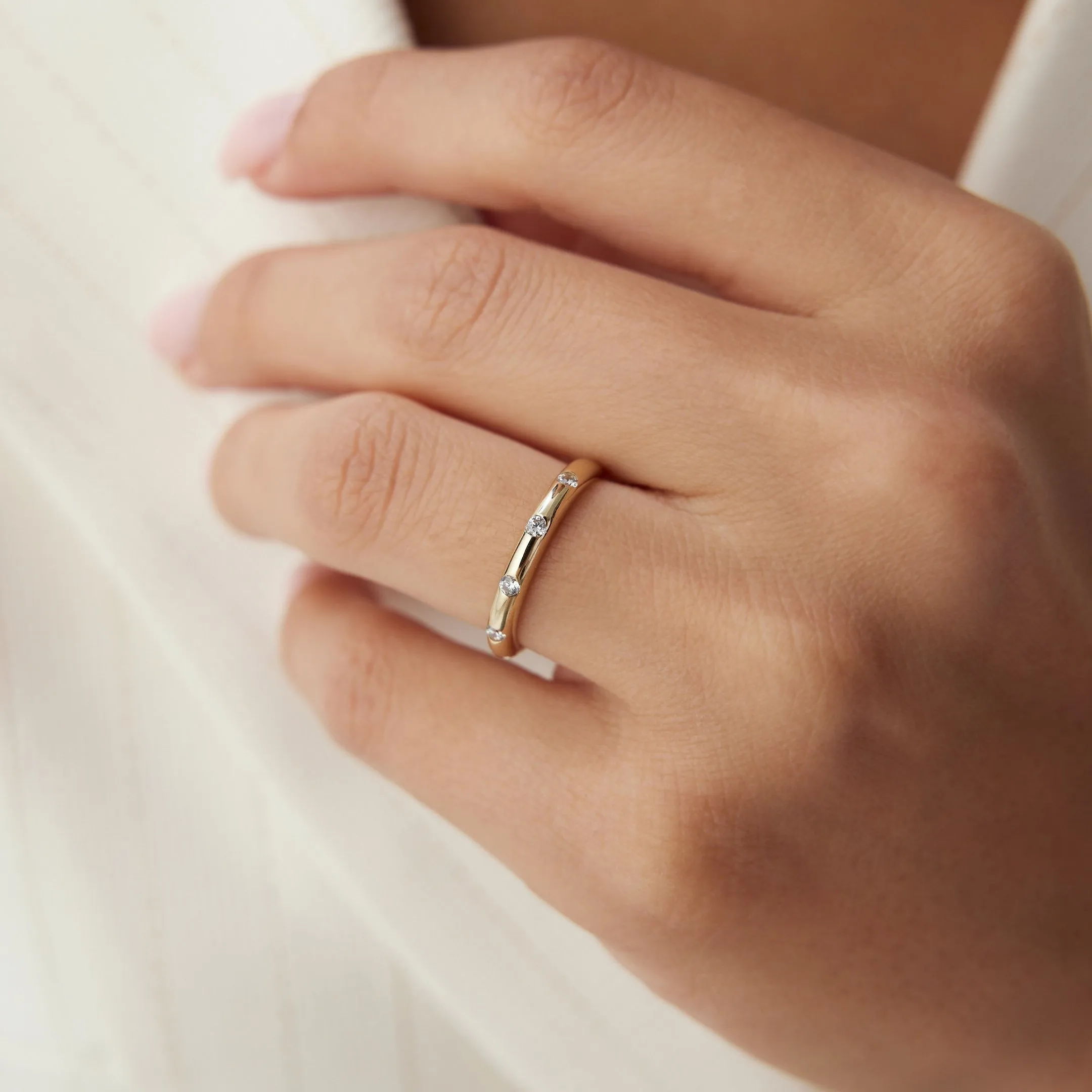 14k Gold Groove Ring