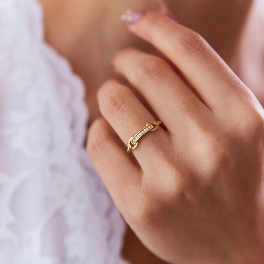 14k Gold Handle Ring