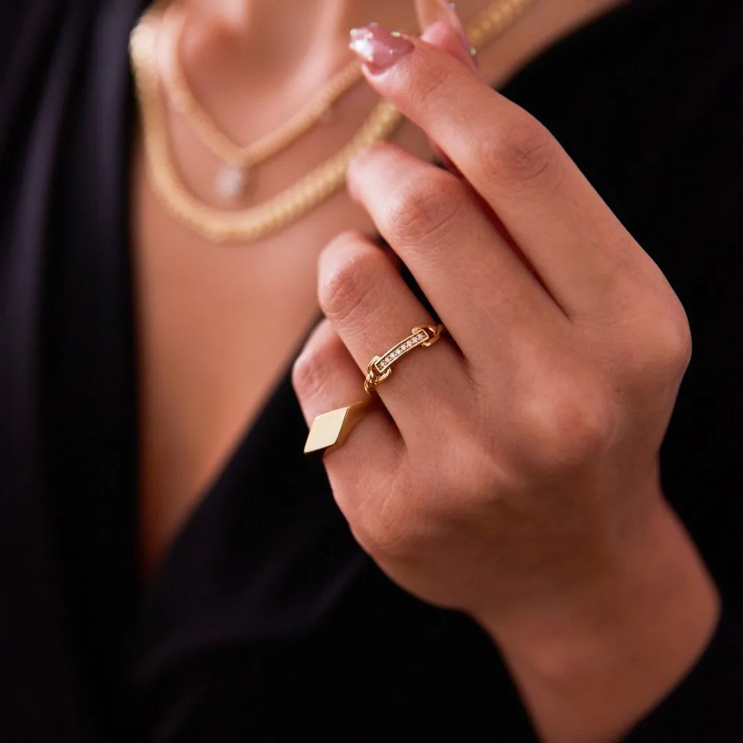 14k Gold Handle Ring