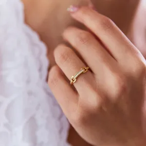 14k Gold Handle Ring