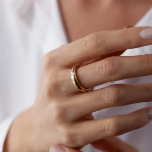 14k Gold Polar Star Embroidered Ring