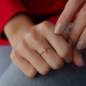 14k Gold Star Ring