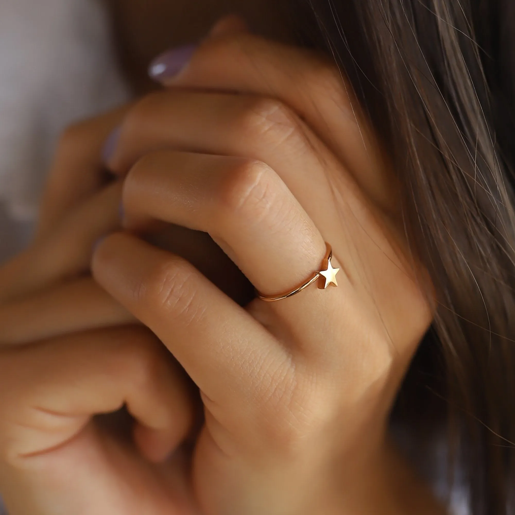 14k Gold Star Ring