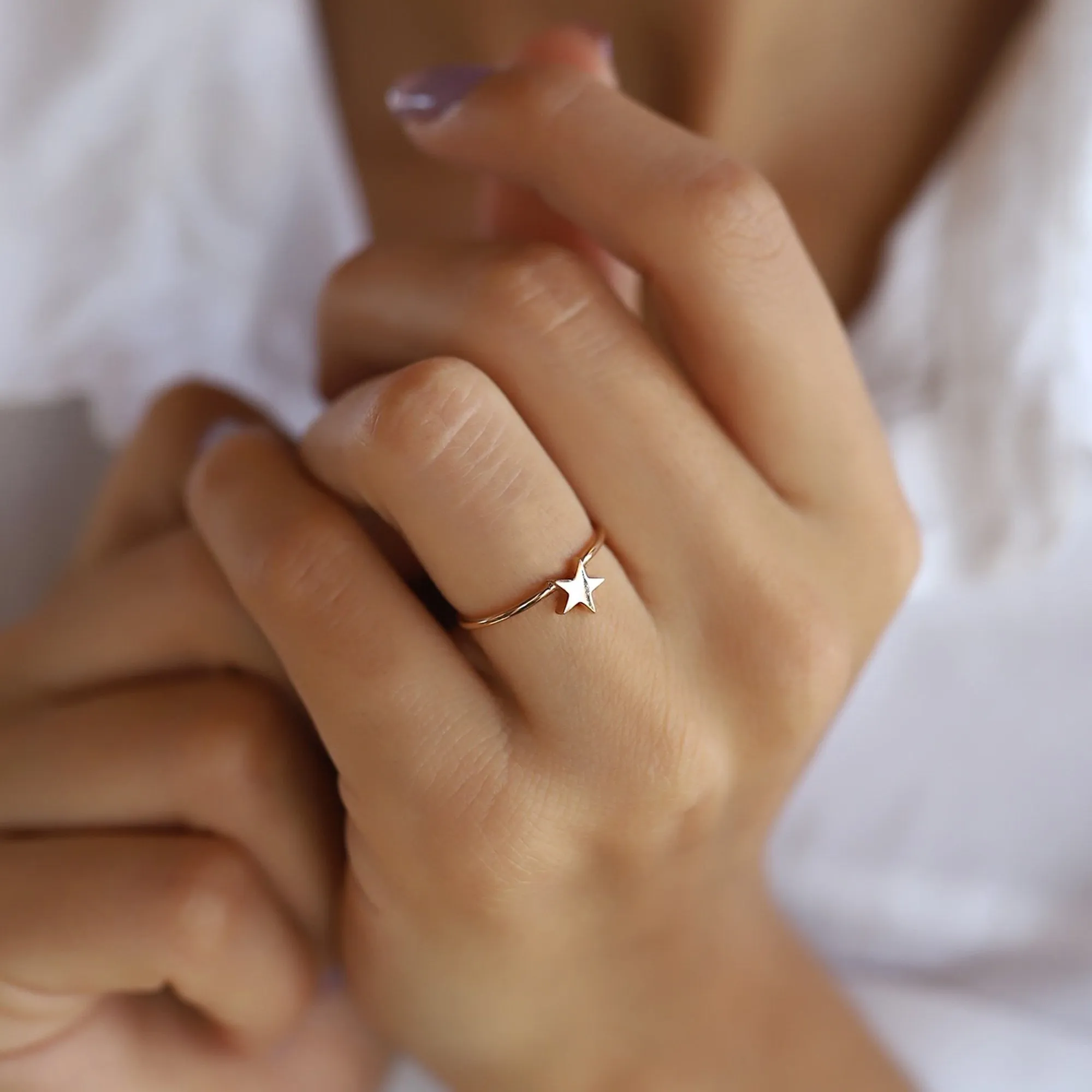 14k Gold Star Ring