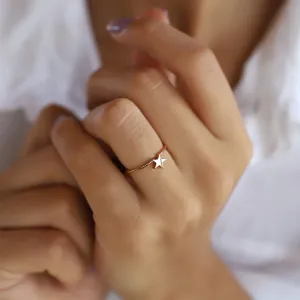 14k Gold Star Ring