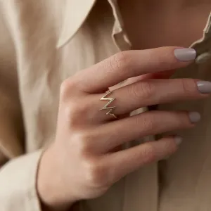 14k Gold Stone Rhythm Ring