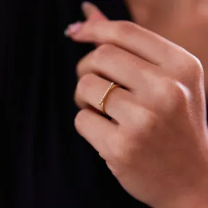 14k Gold Thin Bar Ring