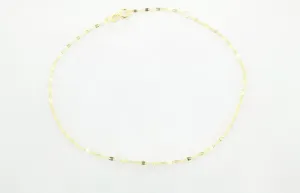 14K Gold Twisted Sparkle Chain Anklet