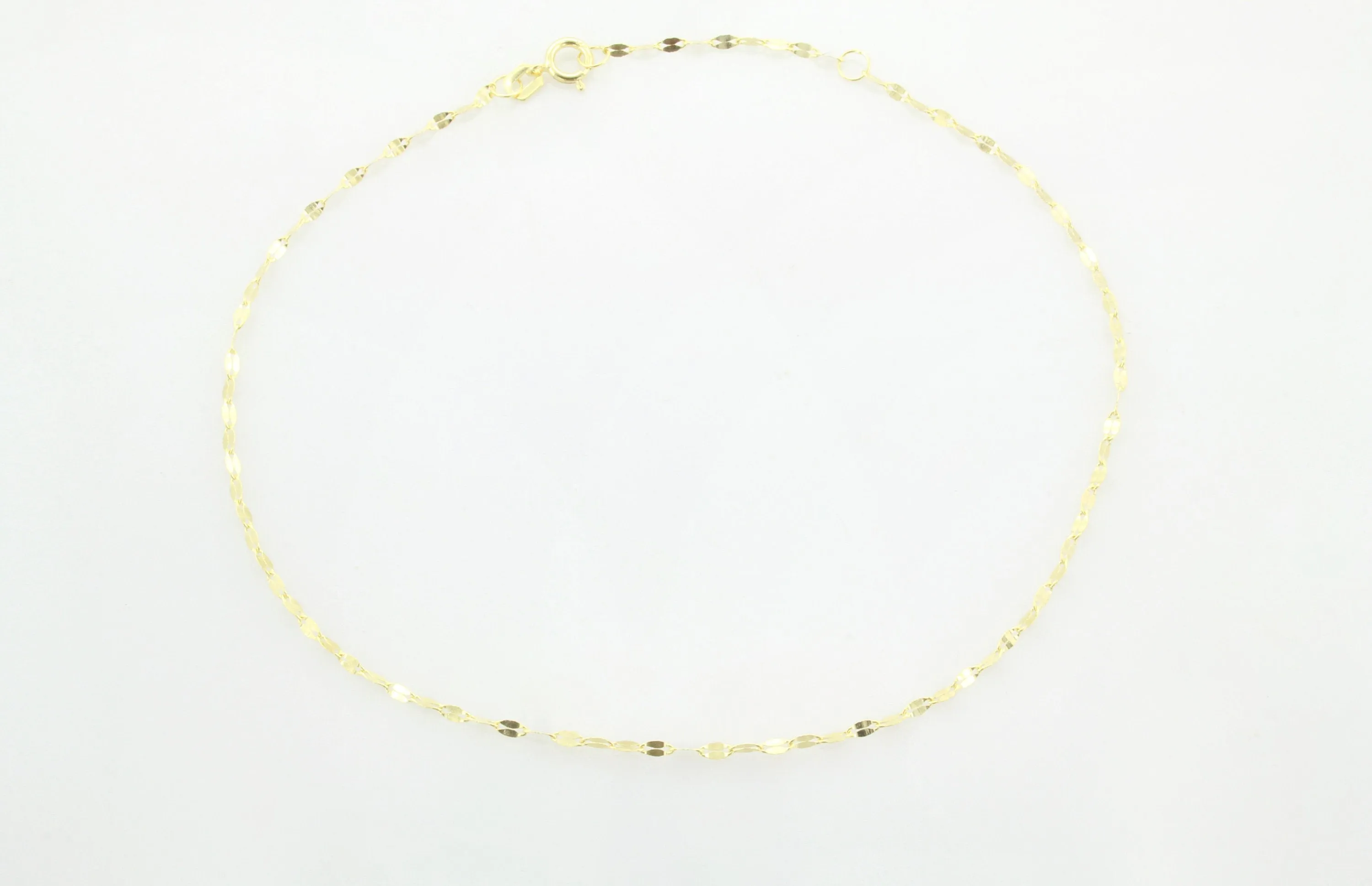 14K Gold Twisted Sparkle Chain Anklet
