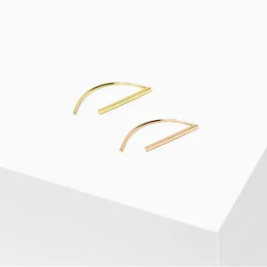 14k Solid Gold Bar Threader Earring