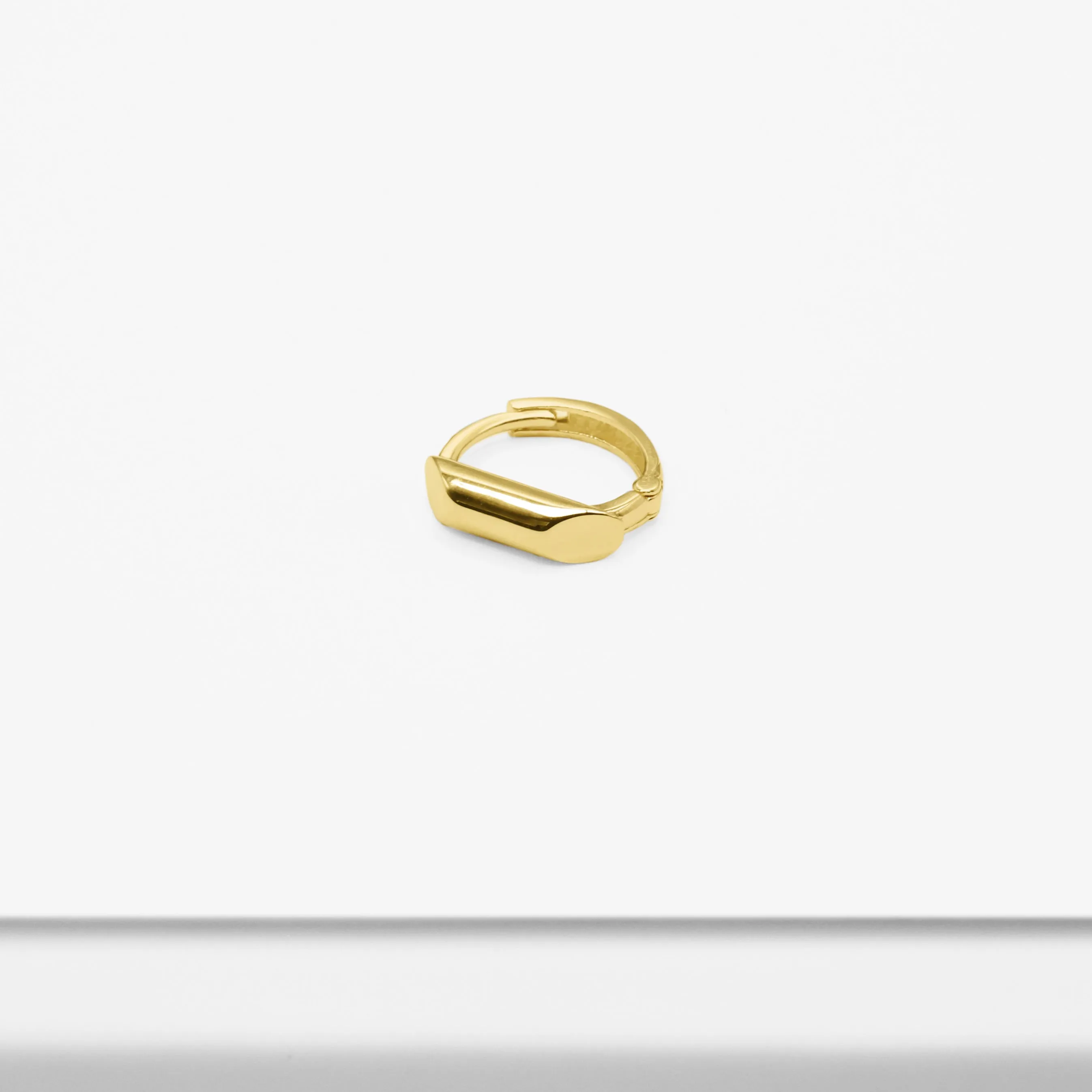 14k Solid Gold Column  Hoop Earring