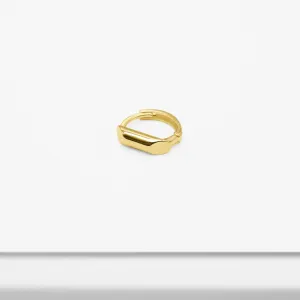 14k Solid Gold Column  Hoop Earring