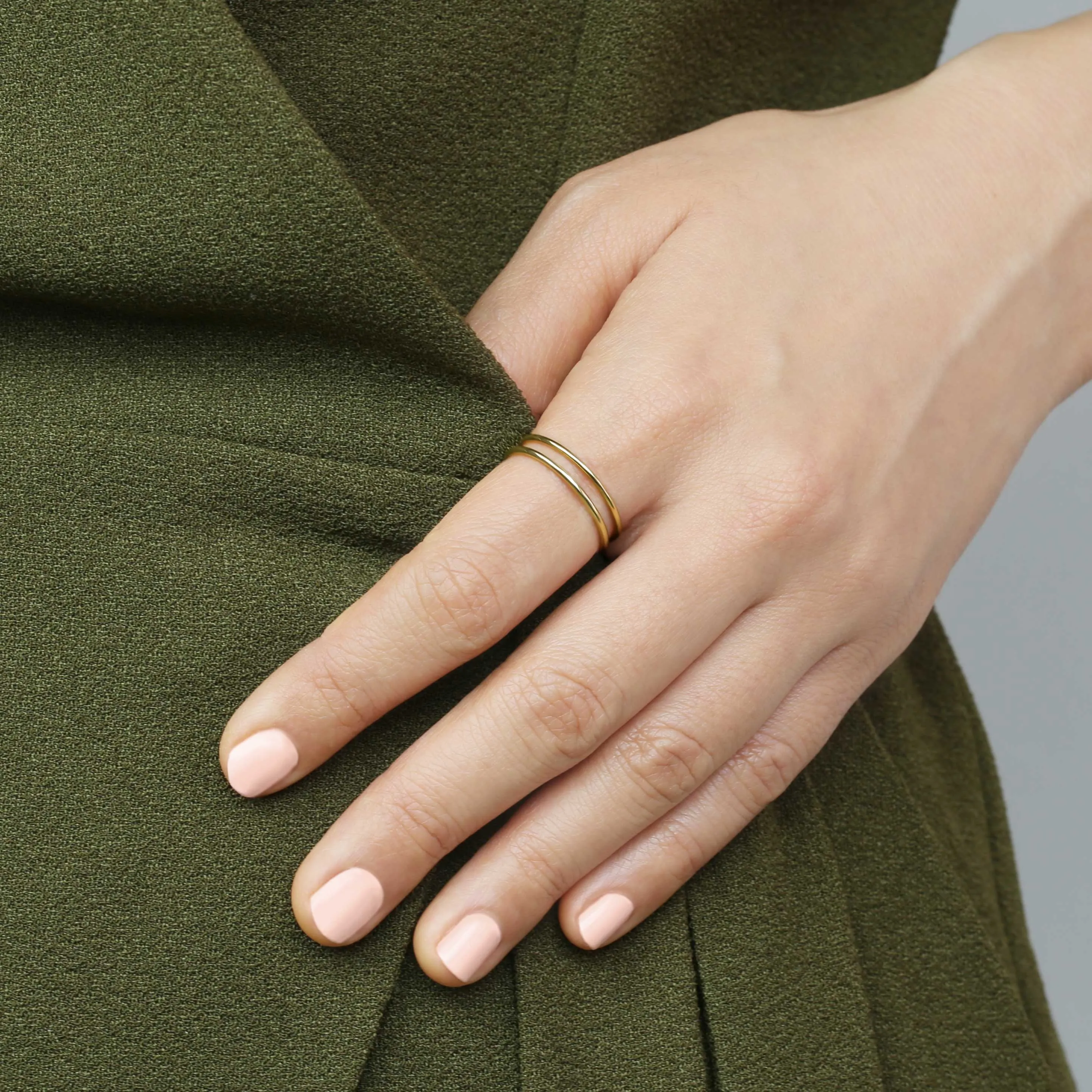 14k Solid Gold Double Ring