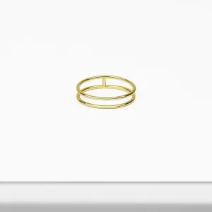 14k Solid Gold Double Ring