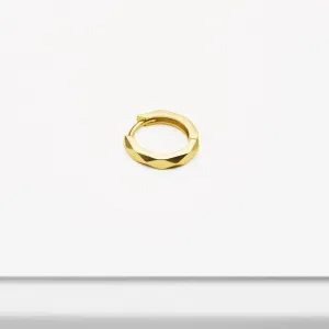 14k Solid Gold Multi Faceted Hoop Earring