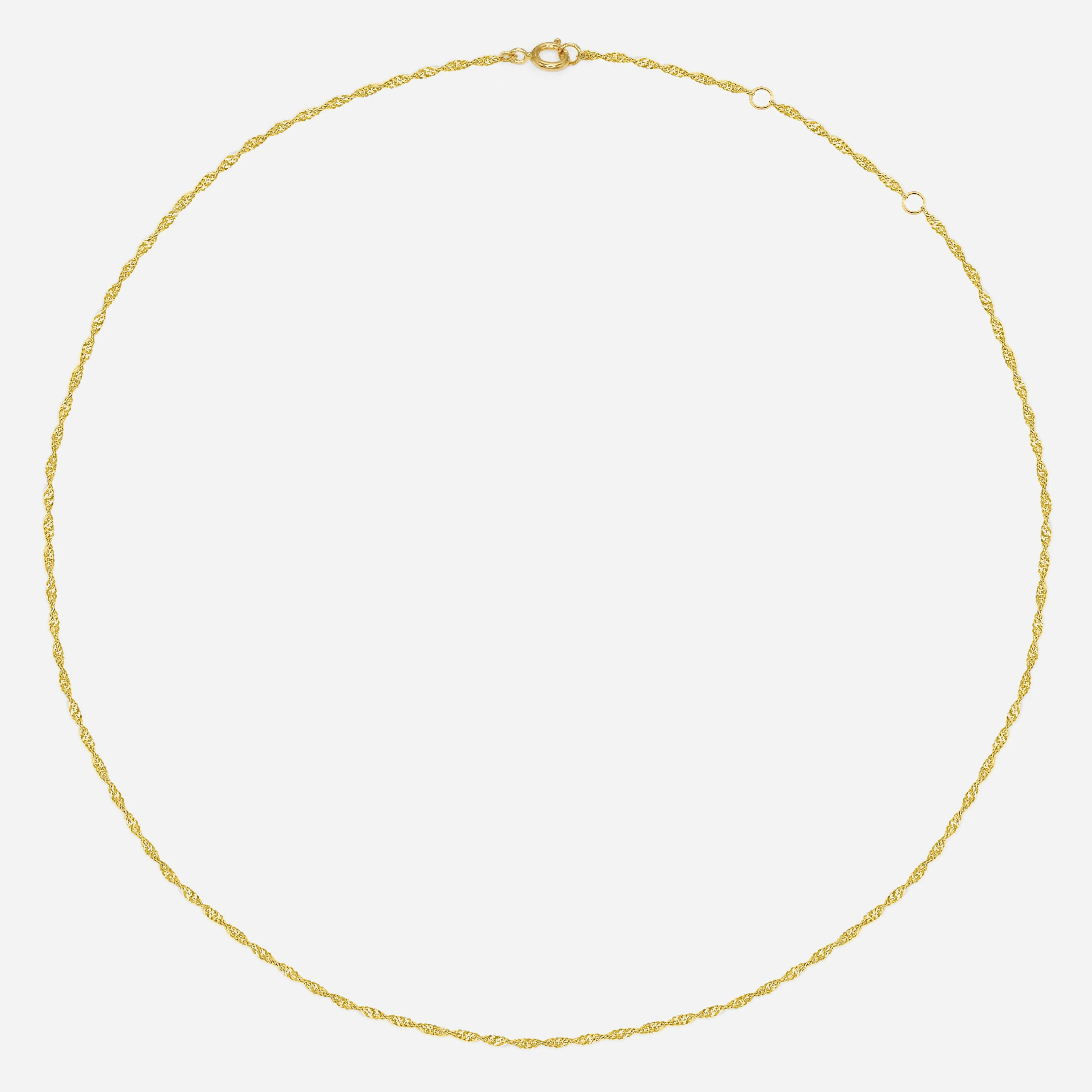 14k Solid Gold Thin Twist Chain Necklace