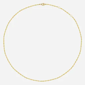 14k Solid Gold Thin Twist Chain Necklace