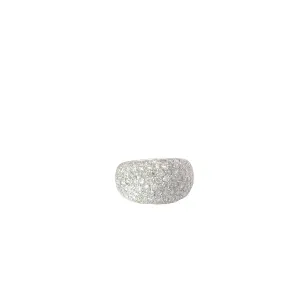 14K Two Tone 2CT F SI1 Round Diamond Domed Puffed Paved Set