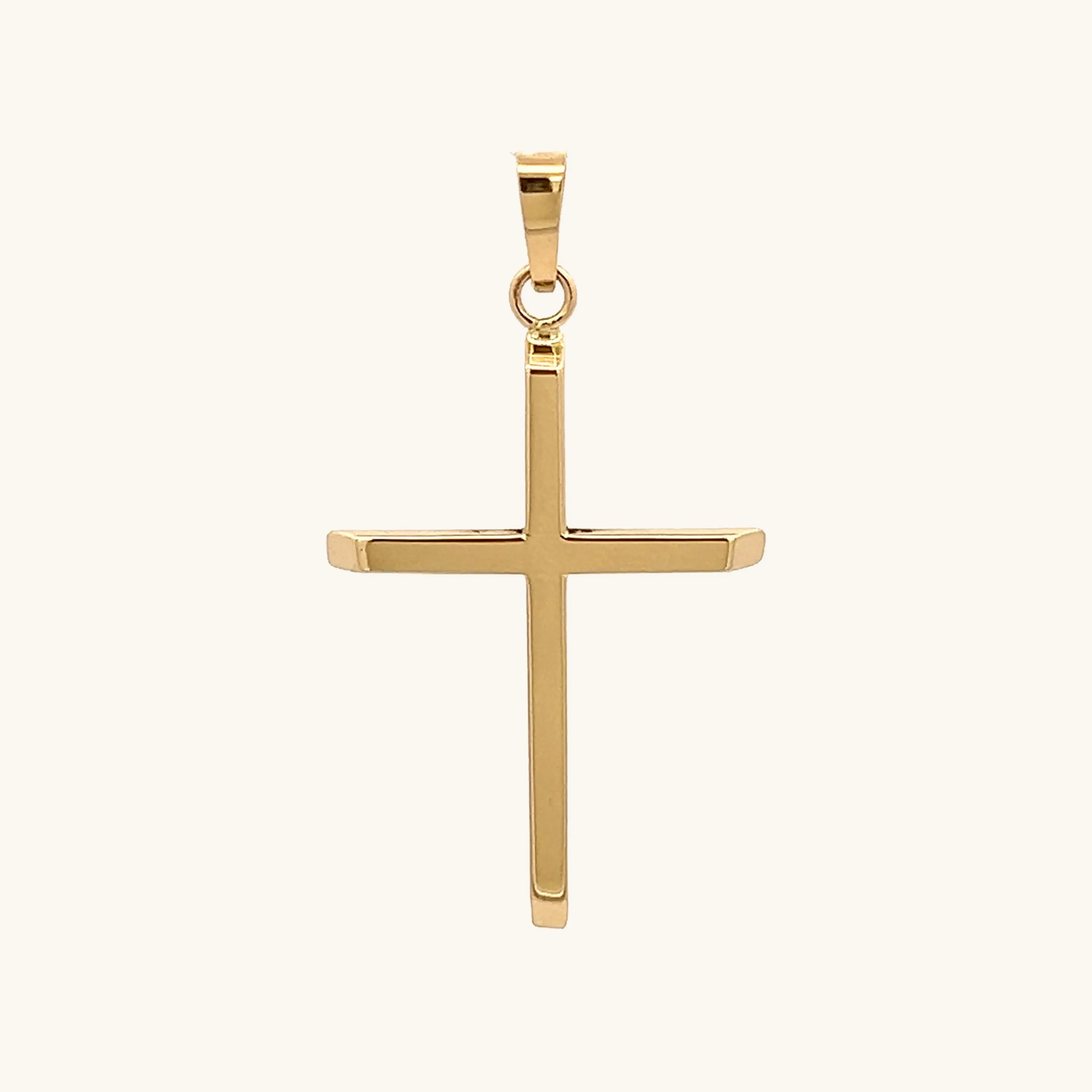 14K YELLOW GOLD SLIM MINIMALIST CROSS