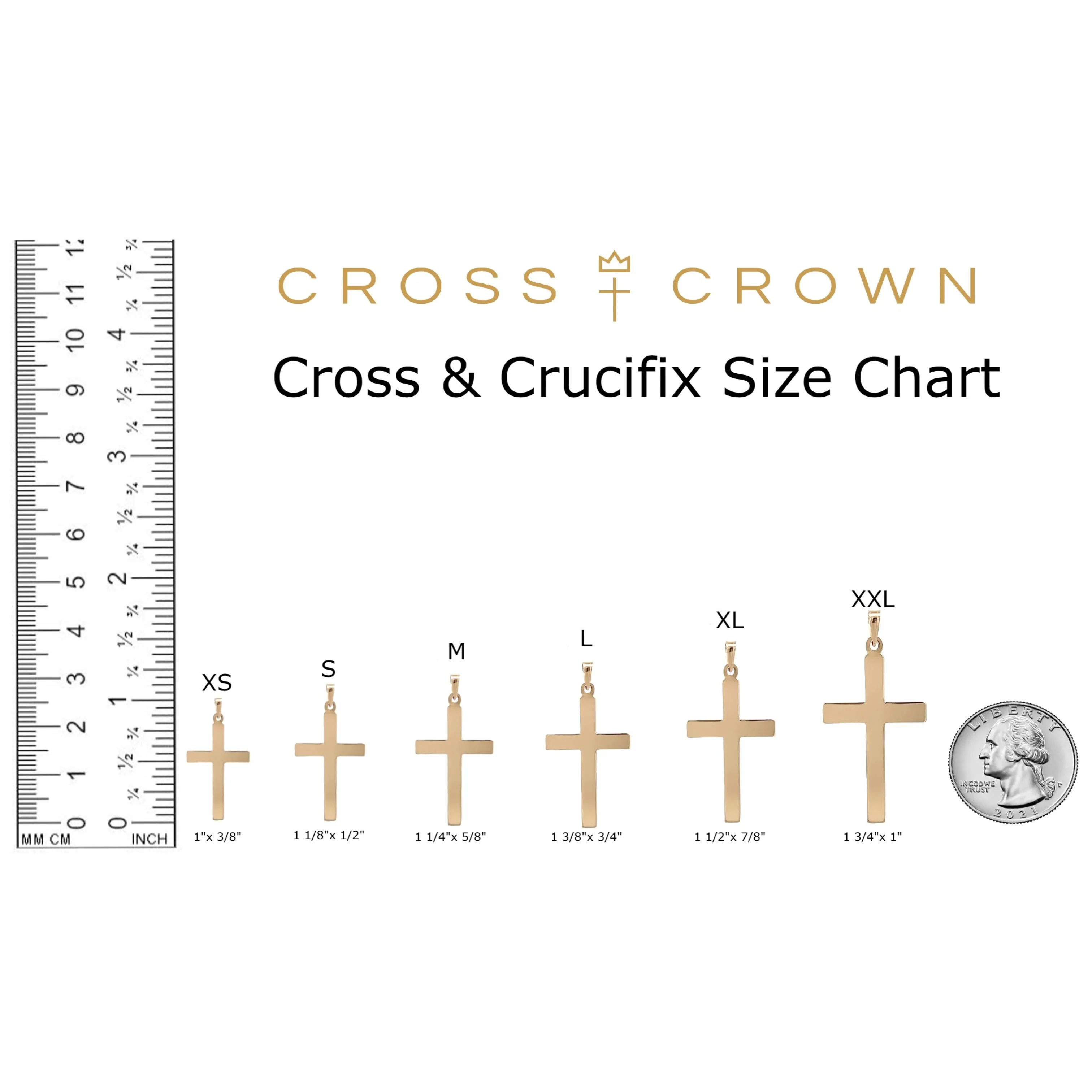 14K YELLOW GOLD SLIM MINIMALIST CROSS