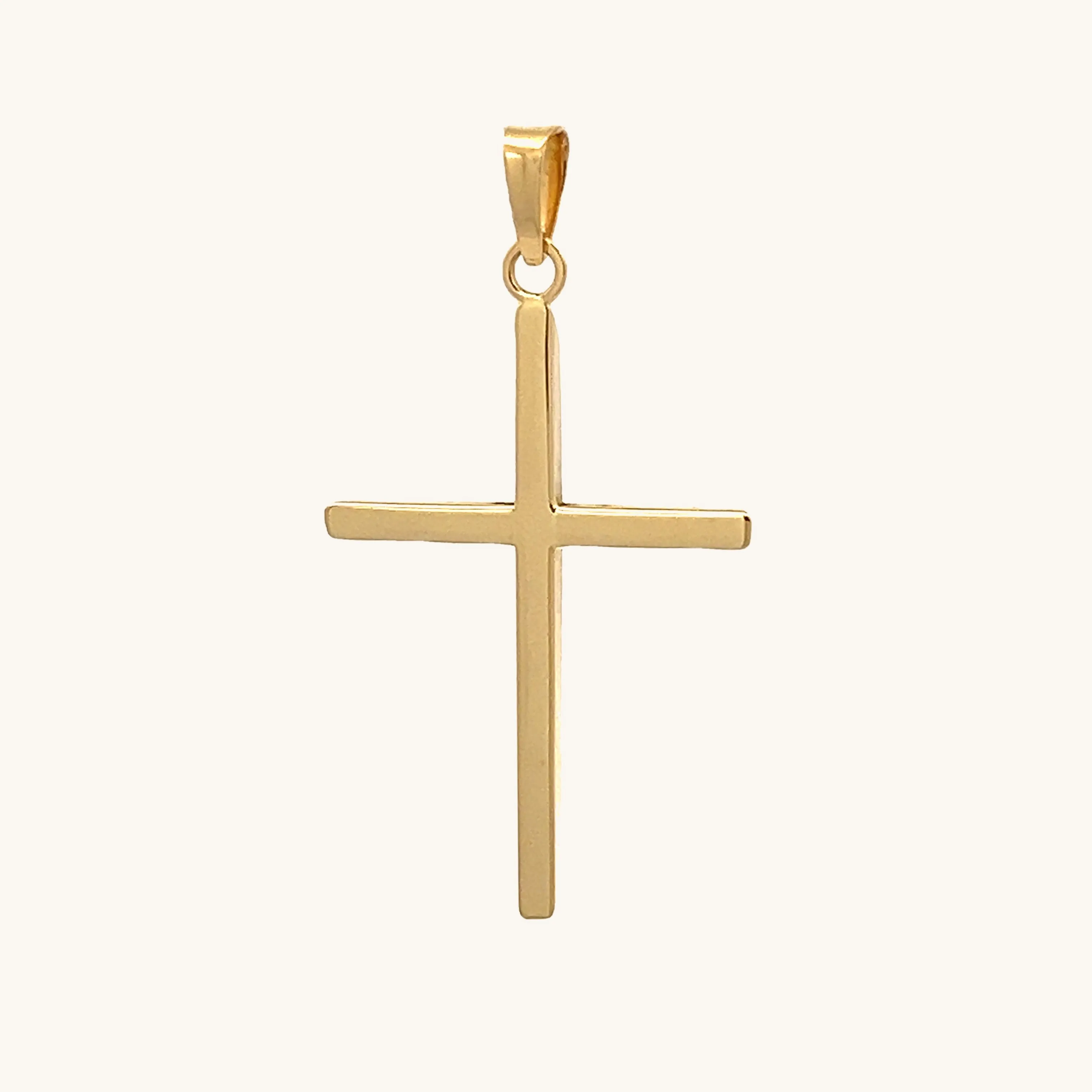 14K YELLOW GOLD SLIM MINIMALIST CROSS