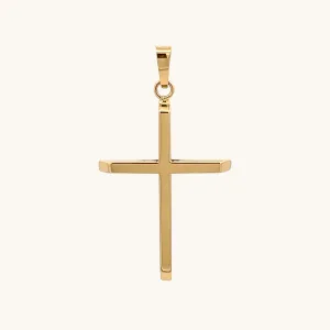 14K YELLOW GOLD SLIM MINIMALIST CROSS