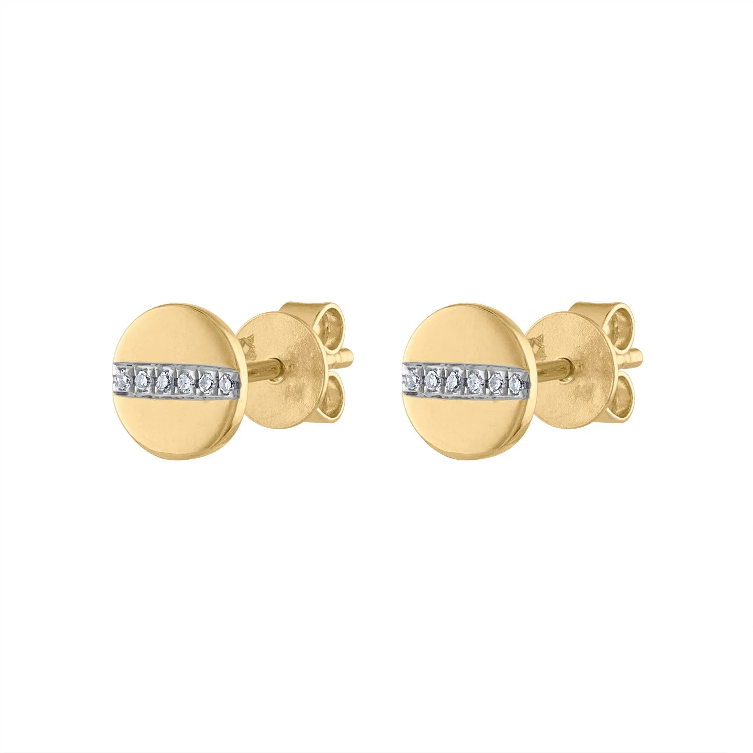 14KT GOLD DIAMOND SCREW EARRING