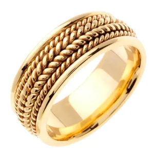 18k White/Yellow Hand Braided Ring Band