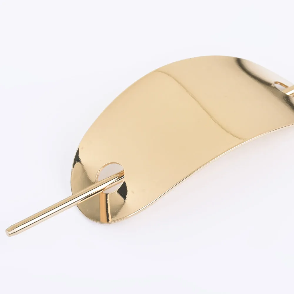 2 3/4" Alloy Glossy Long ellipse piece Geometric hair clip Metal Hair Clip hair slide 1pcs 102600