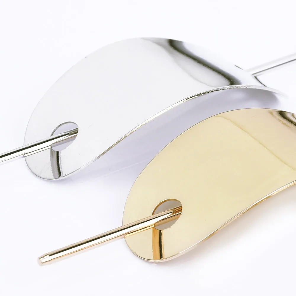 2 3/4" Alloy Glossy Long ellipse piece Geometric hair clip Metal Hair Clip hair slide 1pcs 102600
